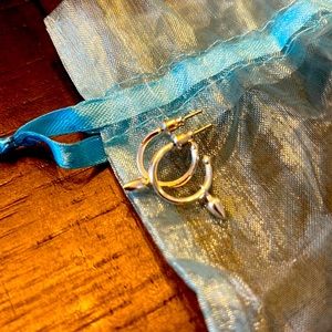 NWOT - Silver in color hoop earrings with dangling  lightbulb design